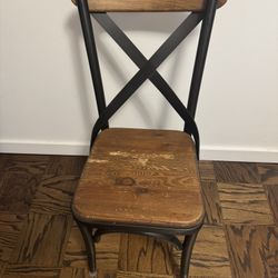 Wooden Chair with Metal Frame