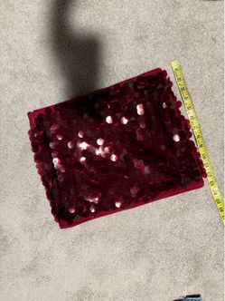 Burgundy Sequin Mini Skirt