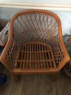Wicker Chairs and Glass-top Table