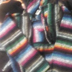 Poncho Parka type Hippie Hoodie Small