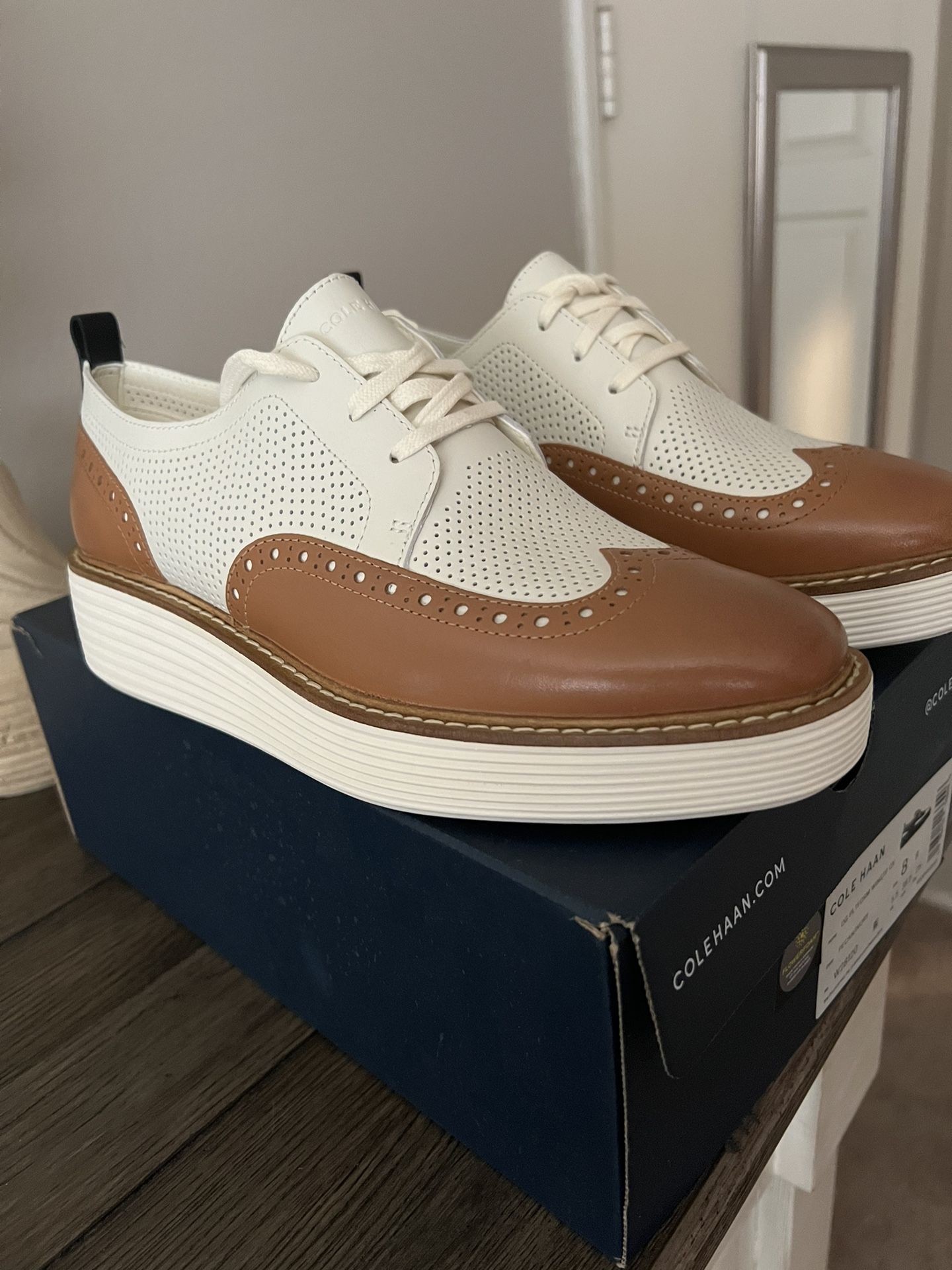 Cole Haan Women's ØriginalGrand Platform Wingtip Oxfords