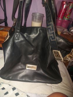 Versace Womens Black/Gold Handbag Purse Versace Perfume Tote