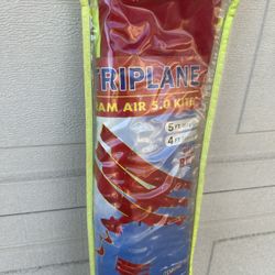 NEW Triplane Vintage Surf KITE & Flying Line Large Nylon Wind Beach Beautiful Fun Toy