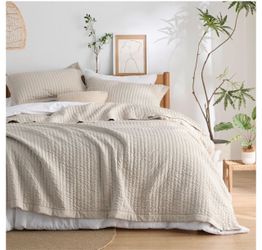 Bedsure Quilts Queen Size - Queen Quilt Bedding Set Bedspread Coverlet Comforter, Lightweight Neutra