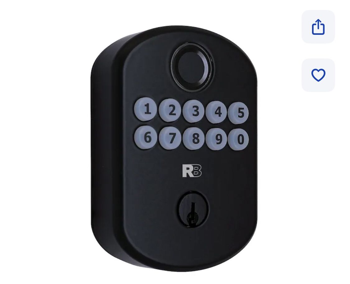 RELIABILT Matte Black Electronic Deadbolt and Fingerprint Keypad