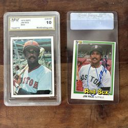 Jim Rice PSA 10 Rookie Card And Jim Rice Signed 