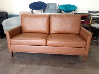 New assembled modern sofa nailhead trim see pictures for dimensions