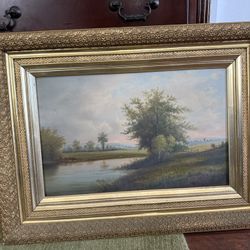 Antique Landscape Planting On Canvas 