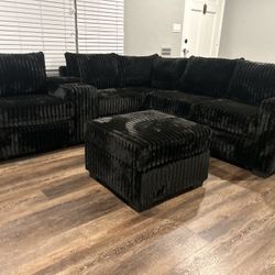 Brand New Comfy Plush Corduroy Sectional Set 
