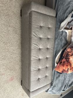 Leather Gray Bench 