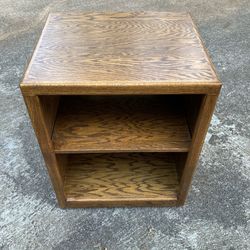 OAK WOOD CABINET WITH SHELF/ ON CASTERS 