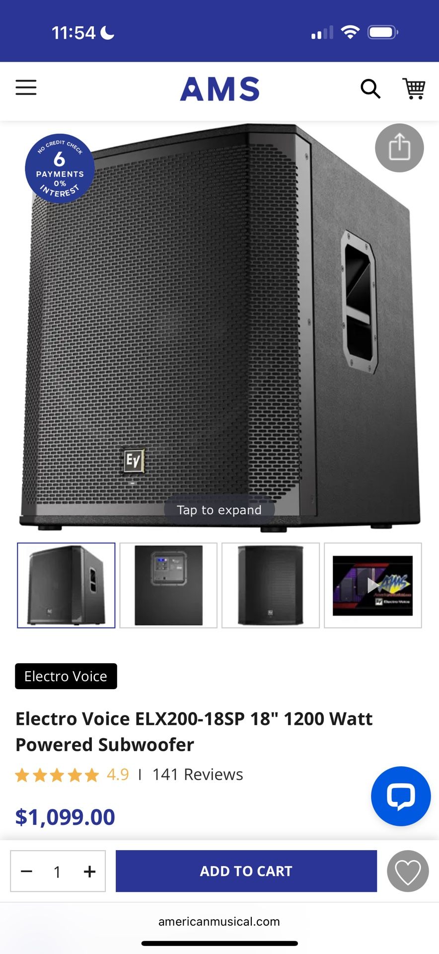 Subwoofer 18” Electro Voice Elx200
