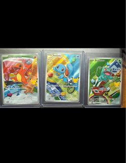 Pokémon Charmander Squirtle Bulbasaur Card Set