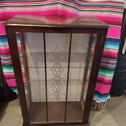 Vintage Antique Cabinetit  Has 2 Glass Shelves  Does Not Come With Key 