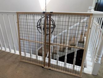 MYPET Wire Mesh Dog Gate: 29.5"-40" Wide, Pressure Mounted with No Tools; Expandable, Durable Pet Gates for Doors and Hallways, 37" Tall,