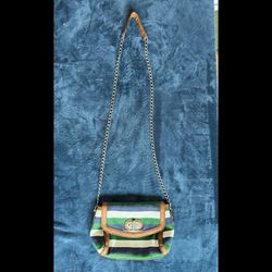 Green Navy White Crossbody Bag