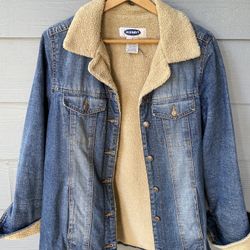 Vintage Y2K Old Navy Denim Jacket Women’s Size  M Sherpa Lined Outdoor Western Coat