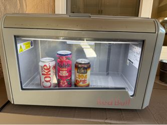 Rare Red Bull Mini Fridge Cooler by Liebherr – LED Light – Works Great – Commercial Display