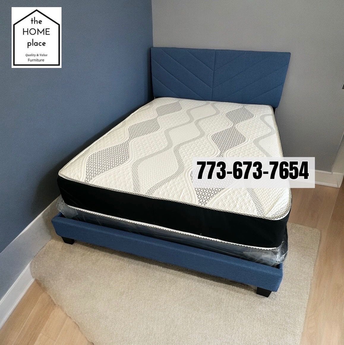 🚨 HUGE SALE 🚨 Brand New Full Bed Frame With Mattress And Box Spring In Stock NOW !!! 