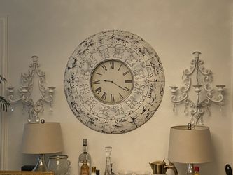 Decor clock 36” round white