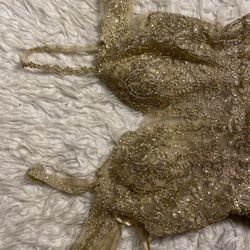 Off The Shoulder Gold Dress