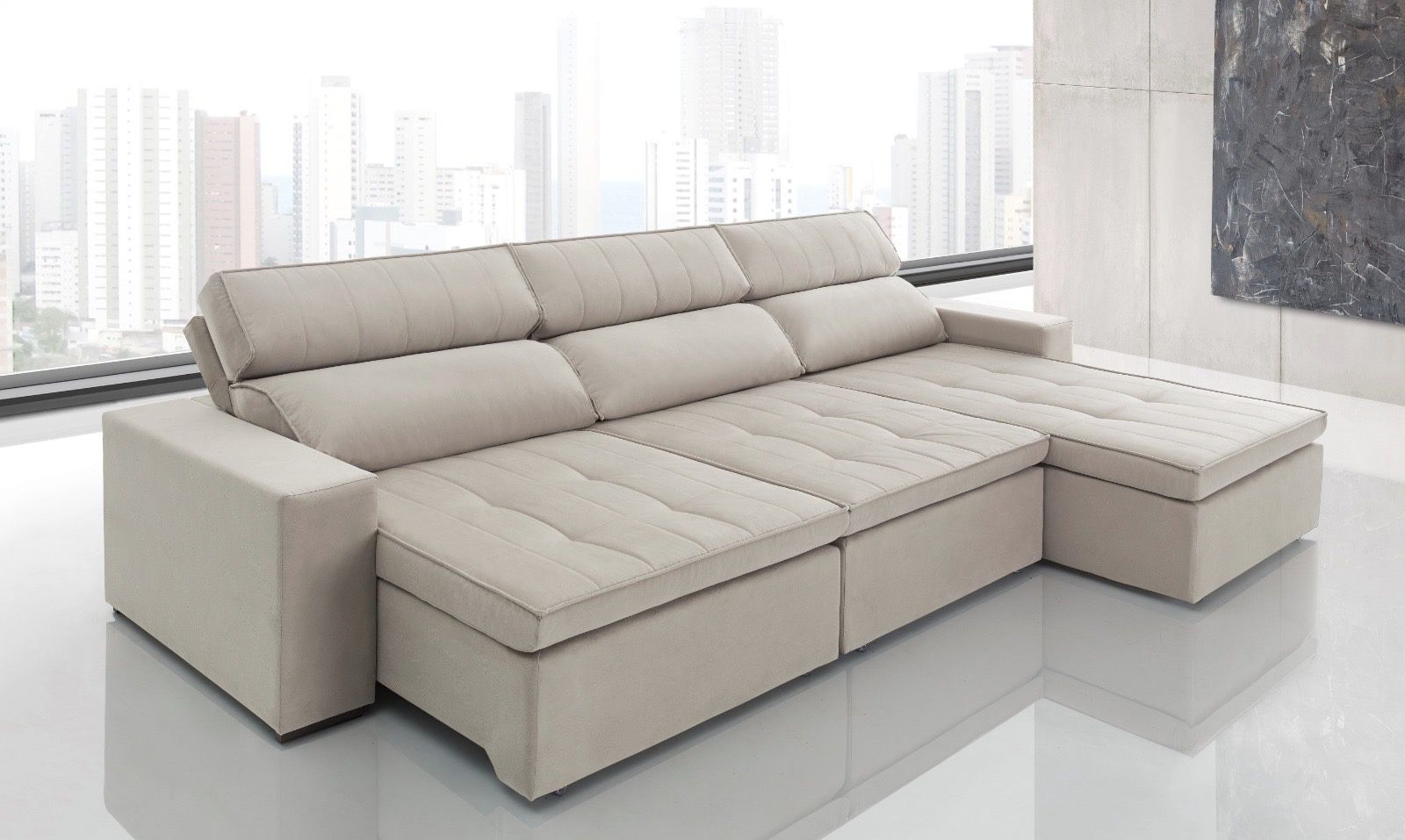 BRAND NEW // Tokyo Fabric Retractable and Reclining Sofa