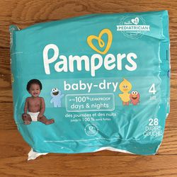 Pampers Baby Dry Diapers Size 4 (22-37lbs) New 28 Count