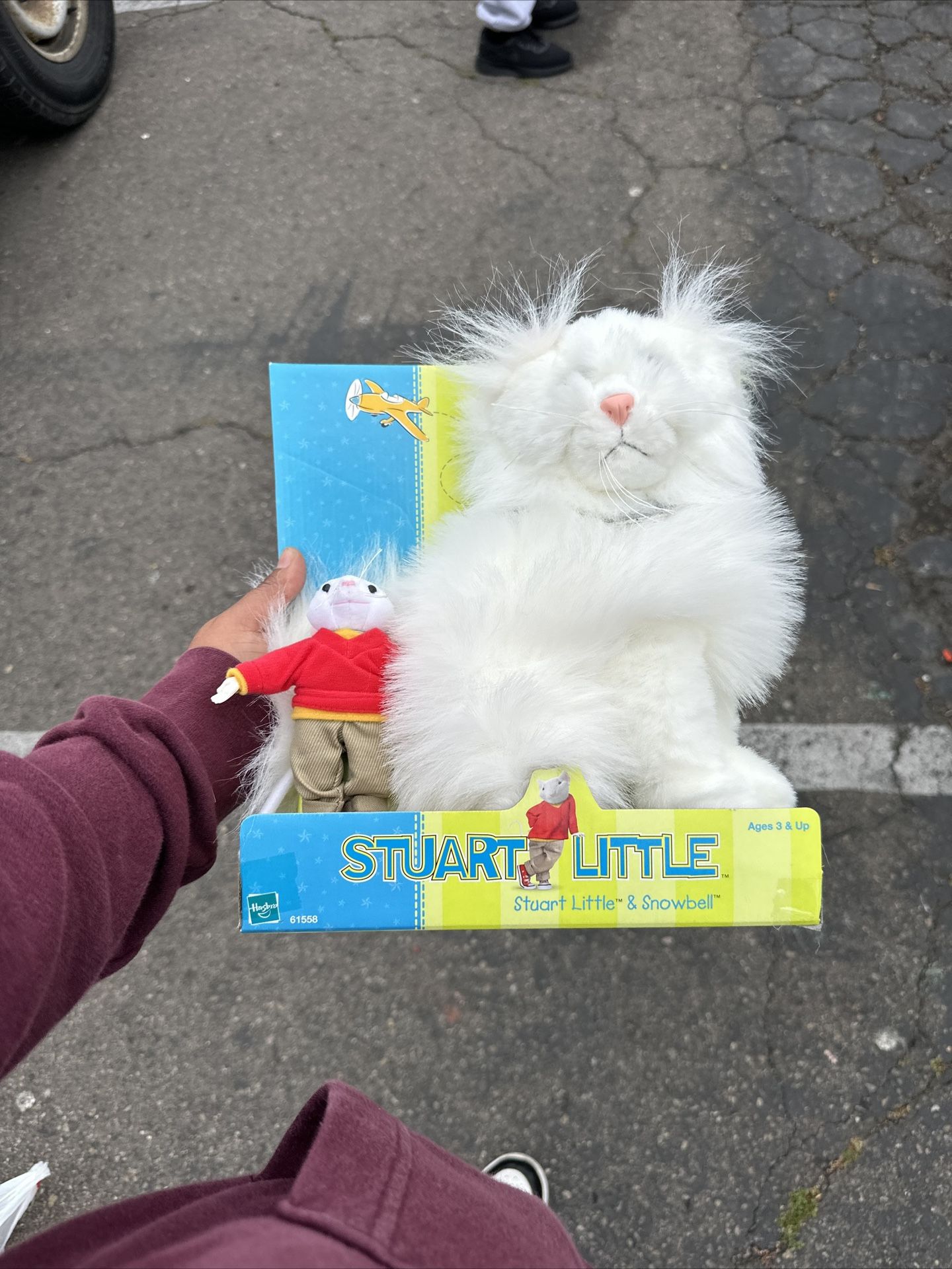 NIB Rare Stuart Little And Snowbell THE CAT Soft Cartoon Toy Hasbro Plush 14"