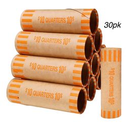 Quarter Coin Roll Wrappers 30-Pack