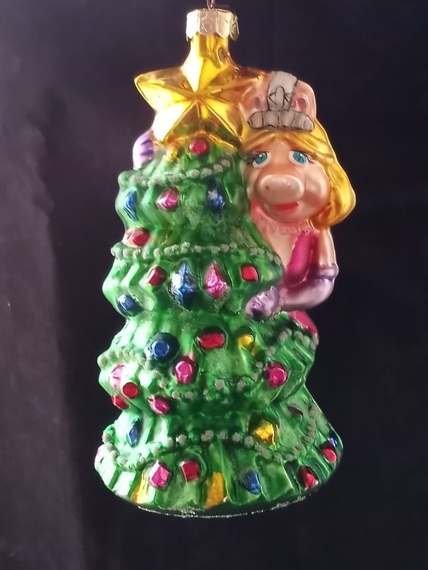 Radko Muppet Miss Piggy Glass Christmas Ornament