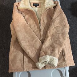 Women’s Sherpa-Lined Suede Jacket