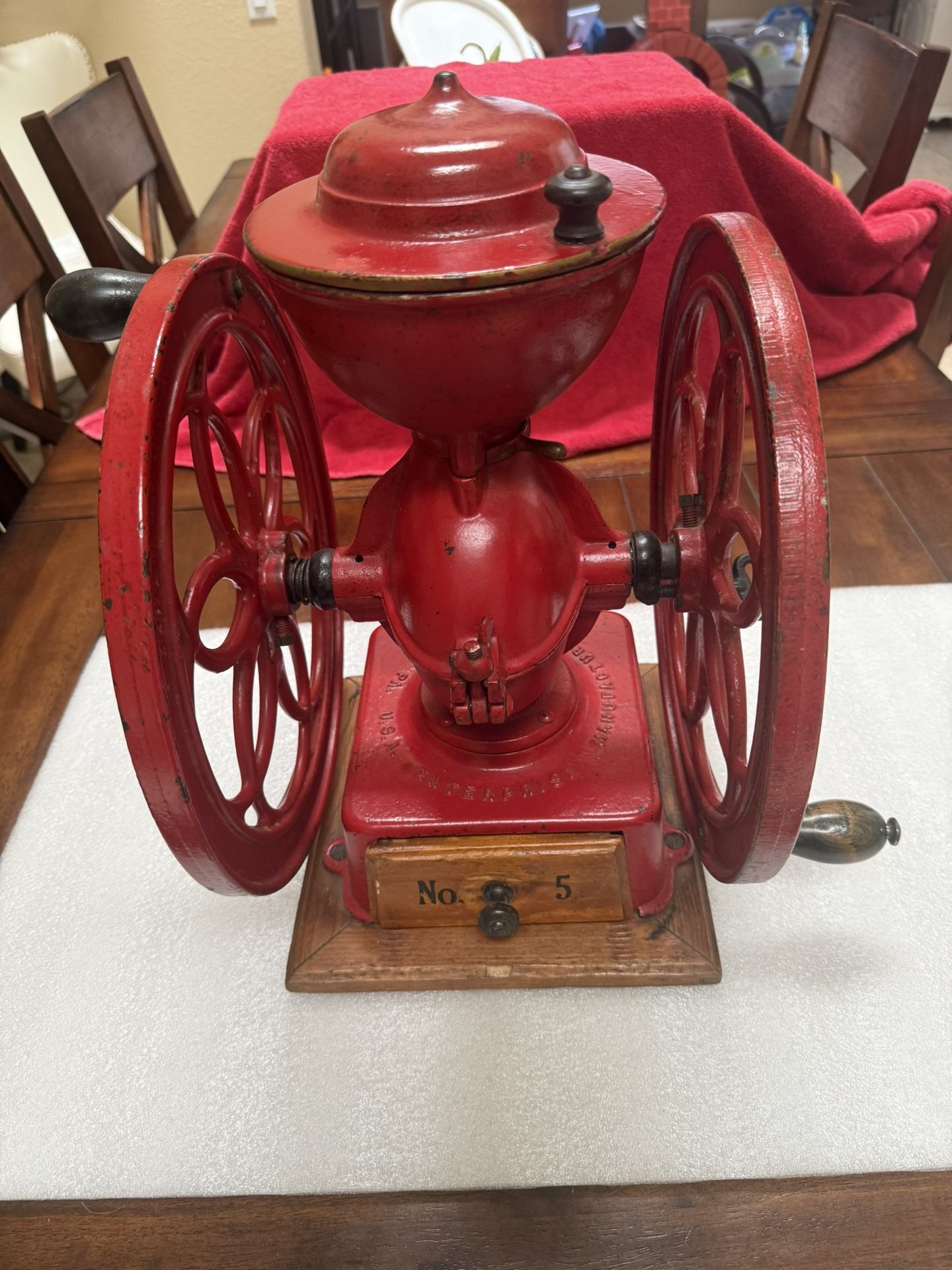 Antique Cast Iron Coffee Grinder No. 5 by Enterprise Manufacturing Company