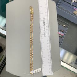 14k Figaro Bracelet 37g