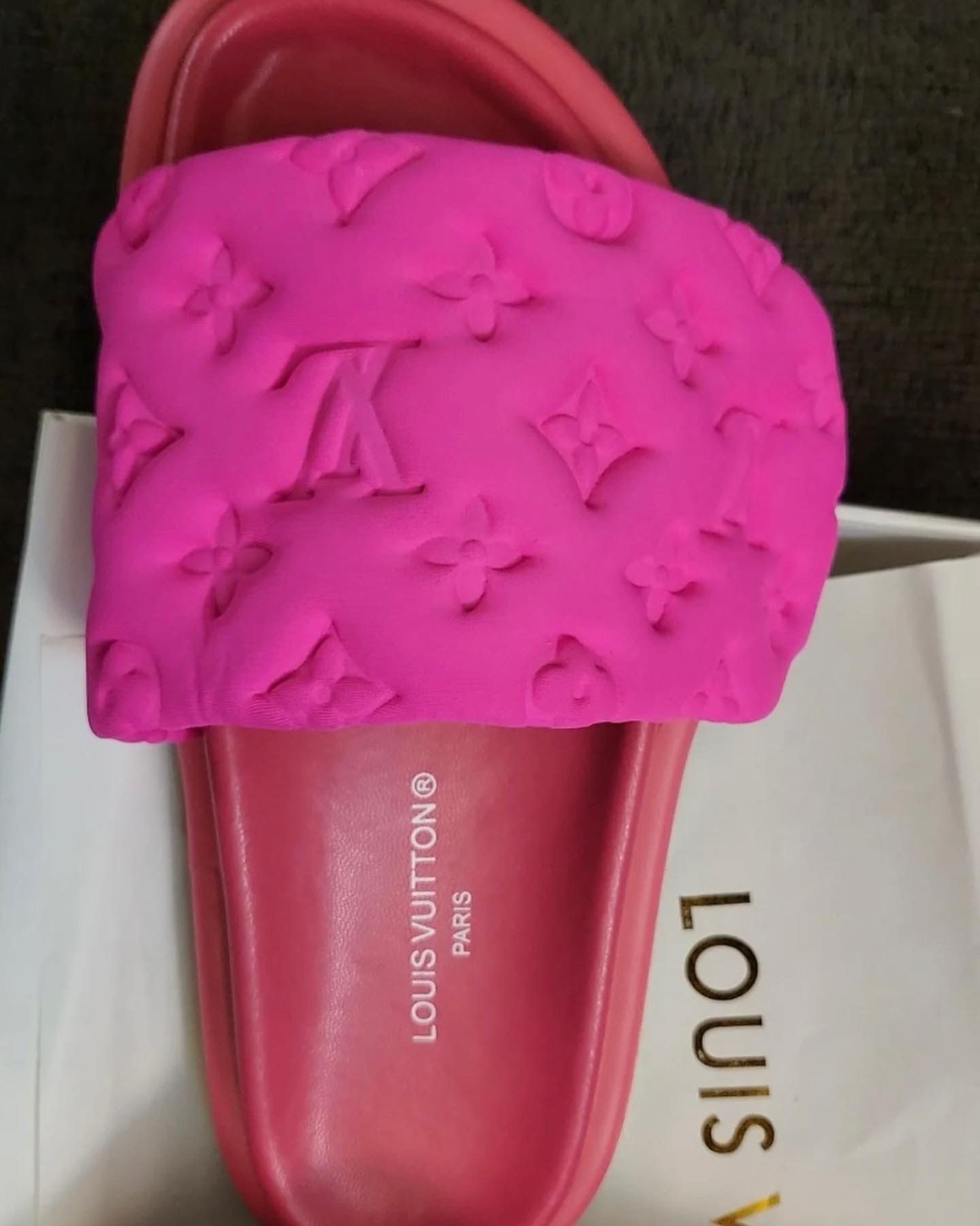 Louis Vuitton, Shoes, Lv Pillow Slides In Bright Pink