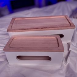 Natural Wood Cable Management Box