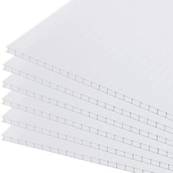 6Pcs 62'' (W) x 28'' (L) x 0.2'' Polycarbonate Panels, Waterproof UV Protected Reinforced Sheets, Outdoor Greenhouse and Gazebo Covering, T