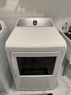 GE Profile White Electric Dryer and Washer