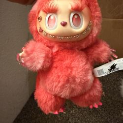 Labubu The Monsters pink plush rhinestone