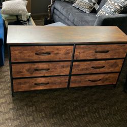 WLIVE Wide Fabric 6 Drawer, Storage Dresser