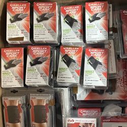 161 Piece Lot—McDavid & Mueller Knee, Back, Elbow, Wrist, Ankle Braces, Patella Straps, Tape,etc.