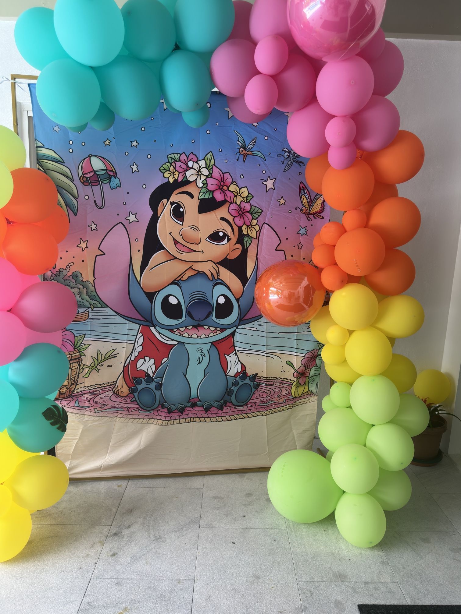 Lilo And Stitch Background Party Decoration