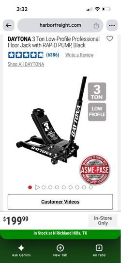 Daytona 3 Ton Low Profile Floor Jack