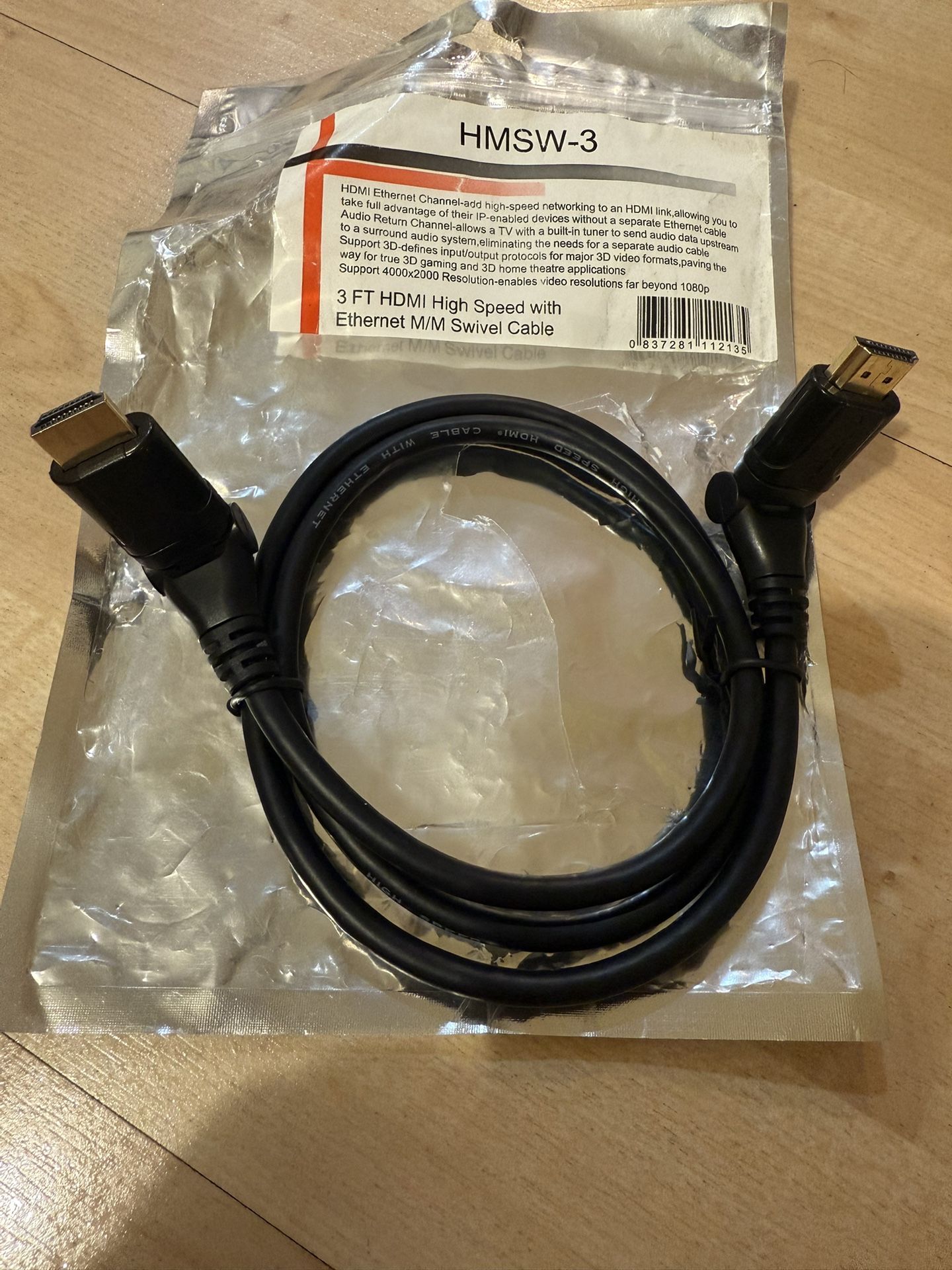 New 3’ Swivel HDMI High Speed Cable 