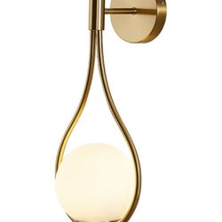 New KCO Lighting Wall Sconce Mid-Century Drop Design Wall Mounted Light Brushed Brass Wall Lamps