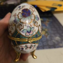Pretty Egg-Shaped Trinket Box