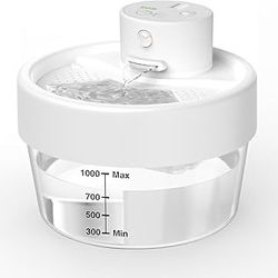 Battery Operated Cat Water Fountain: 34oz/1 L Water Fountains for Cats Indoor with Motion Sensor- Wireless Cat Water Fountain Cordless - Place Anywher