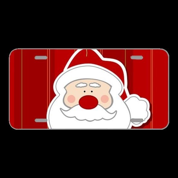 License Plate Novelty Car Front Claus Santa Xmas Card Wallpaper