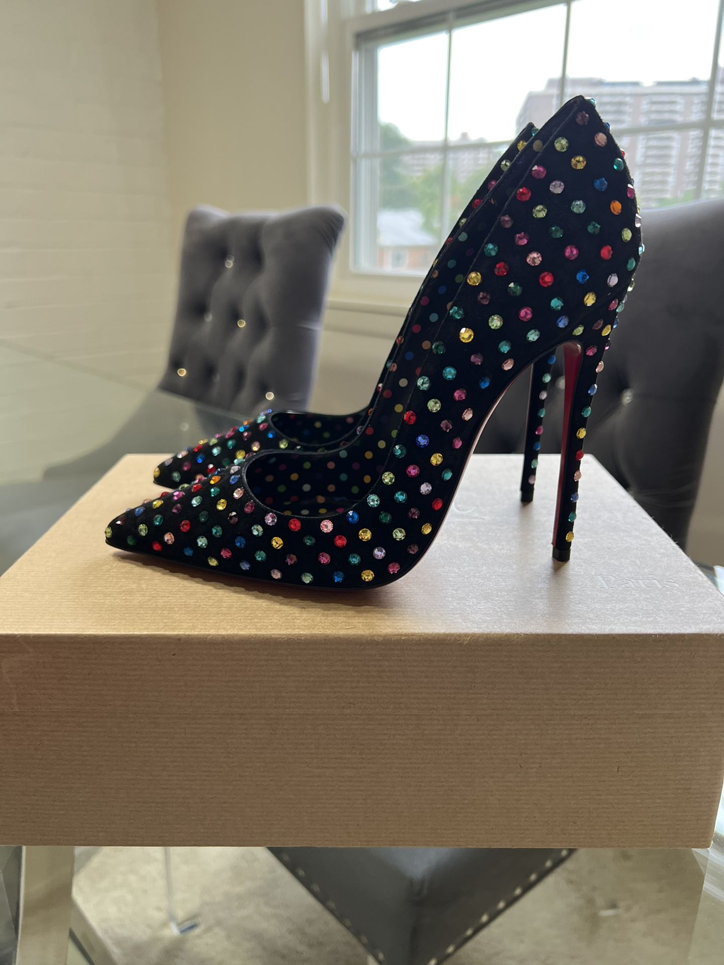 - Authentic Christian Louboutin Heels - Brand New with Box! Never worn - Size 37.5 - Purchased these heels for the Original Price of $1,895 not includ