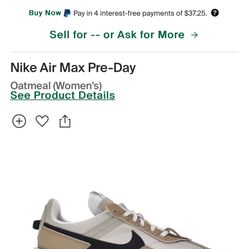 Nike Air Max Oatmeal Pre day