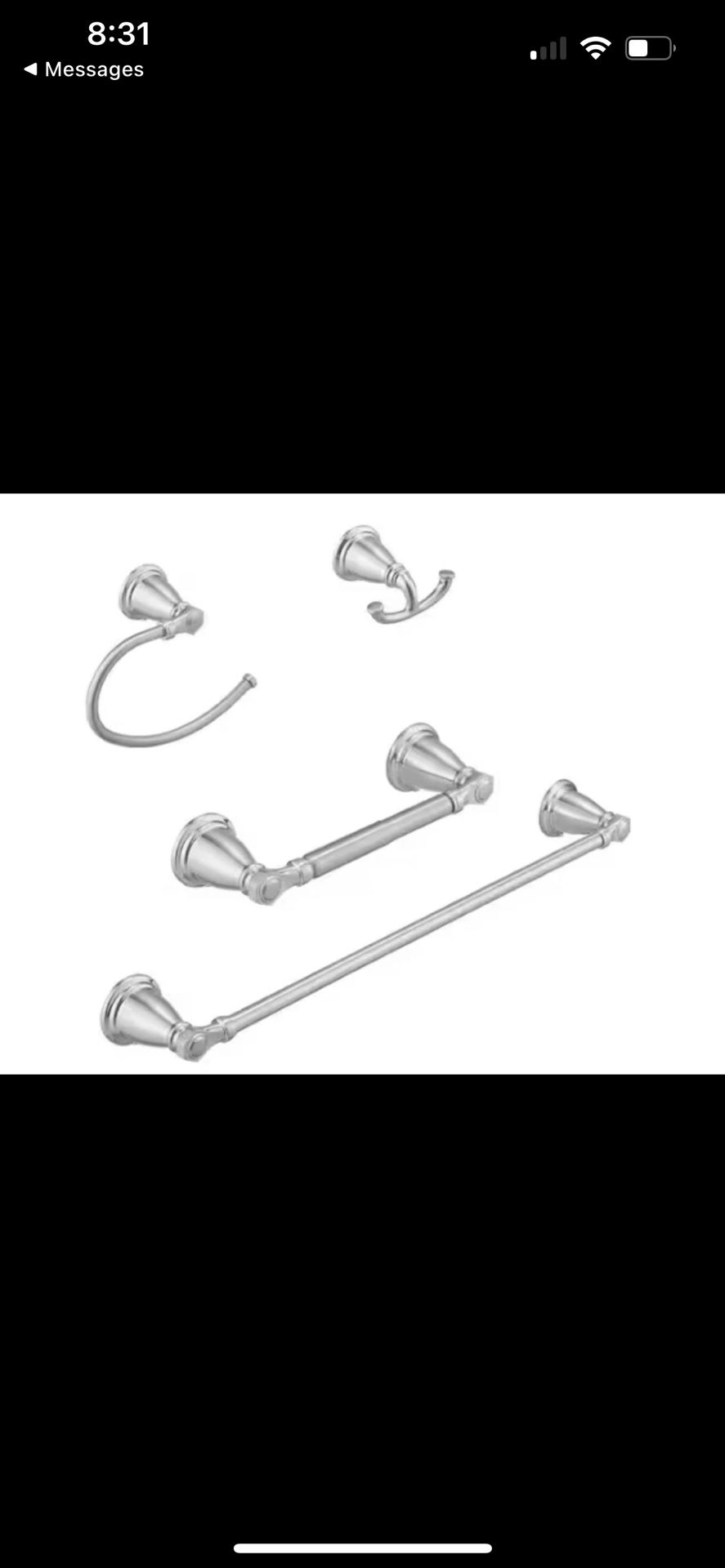 BWE 4-Piece Bath Hardware Set with 23.6 in. Towel Bar in Brushed Nickel